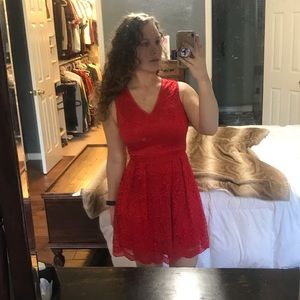 Francescas red lace mini dress. Worn once!